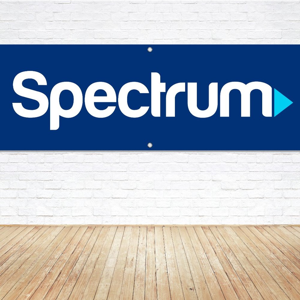 SPECTRUM Logo Vinyl Banner 5ft Wide Sign Internet TV Provider Shop Kiosk Display